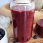 Blueberry juice in a glass