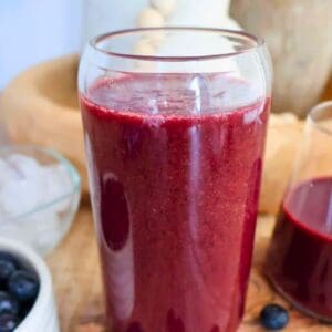 Blueberry juice in a glass