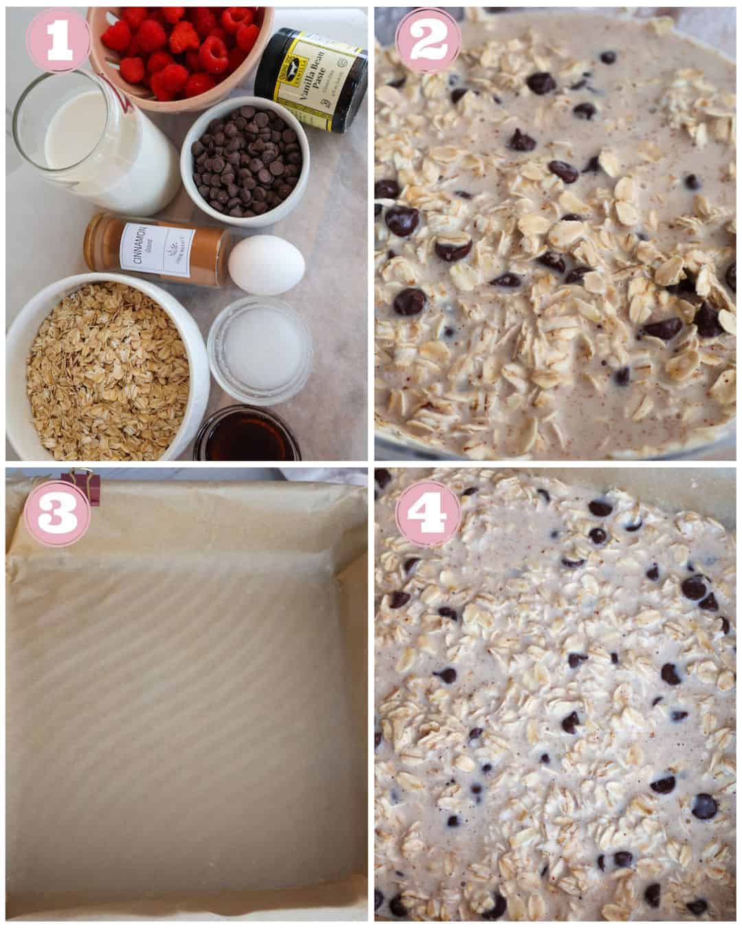 Healthy oat slices collage