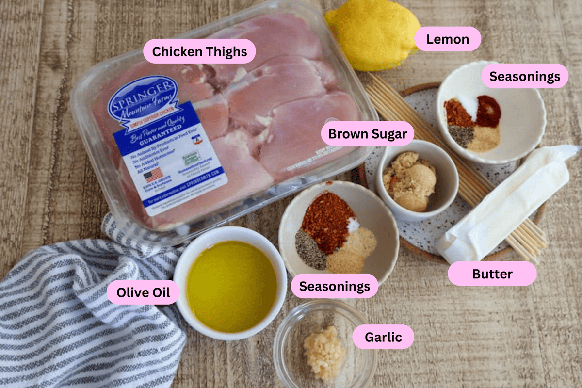 ingredients for Air Fryer Chicken Skewers