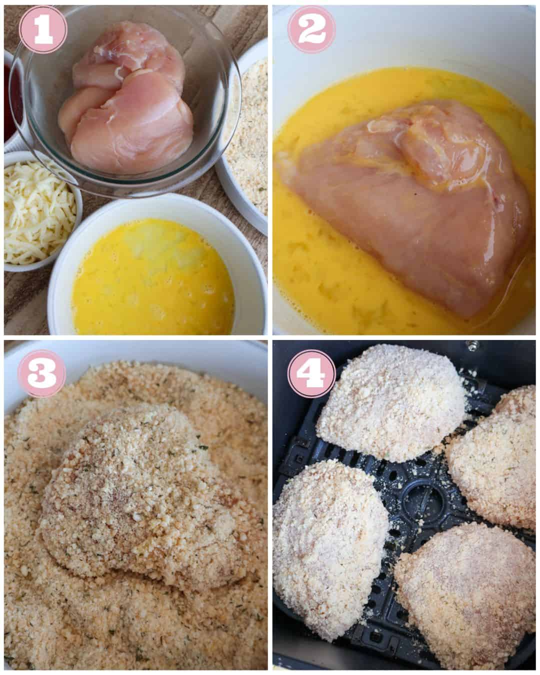 Chicken parmesan recipe in collage