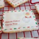 Christmas cookies on a cooling rack.