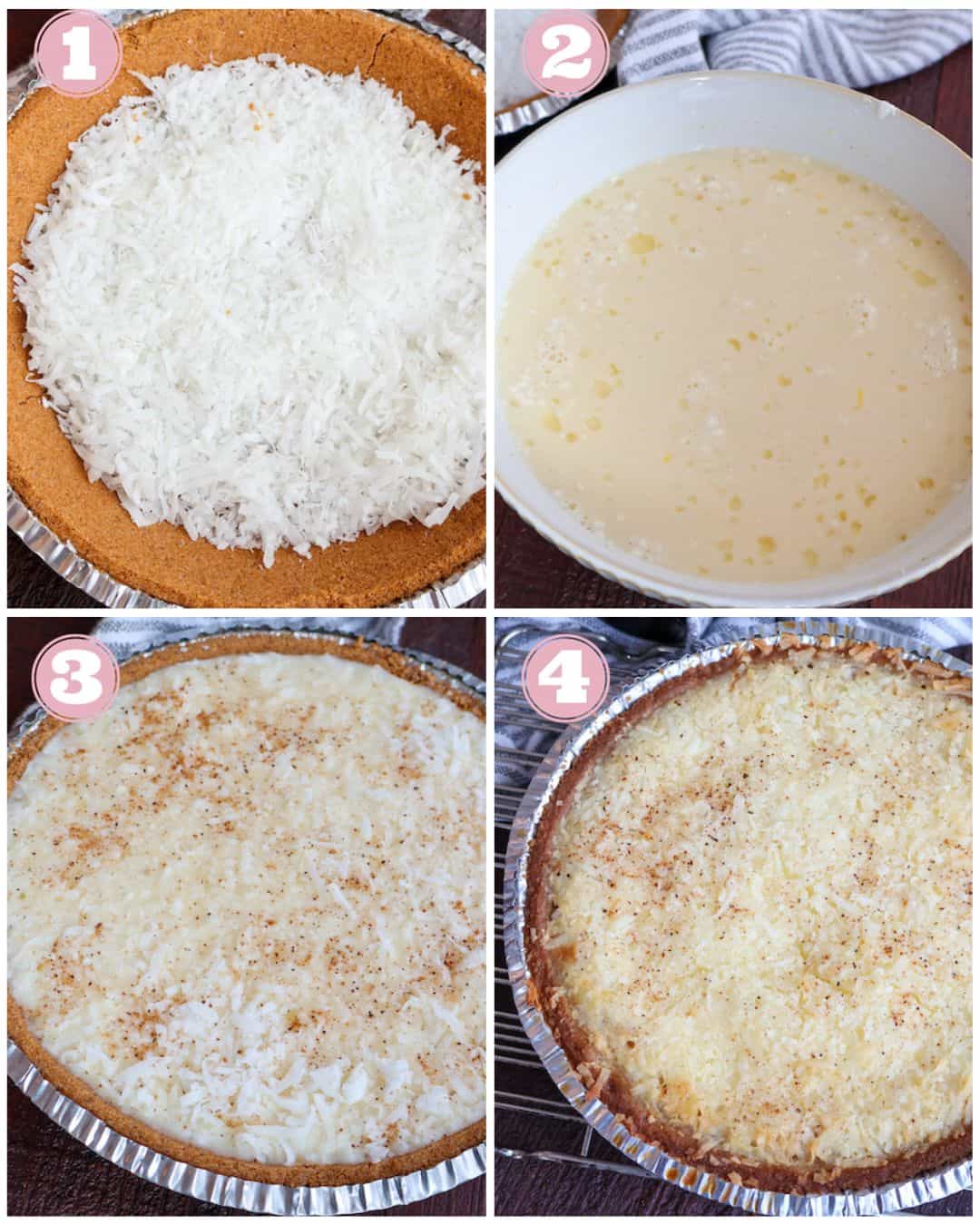 collage of a pie making process