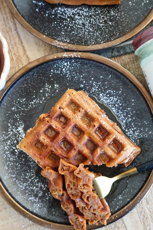 Waffles on a grey plate