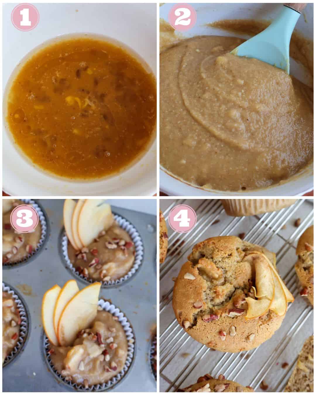 Apple muffin collage