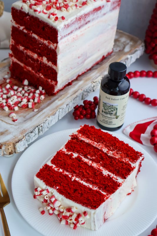 A piece of red velvet cake