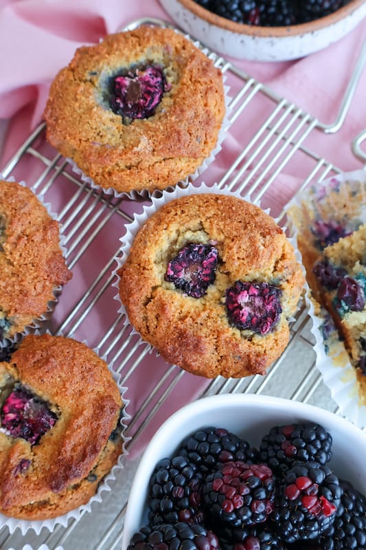2 blackberry muffins