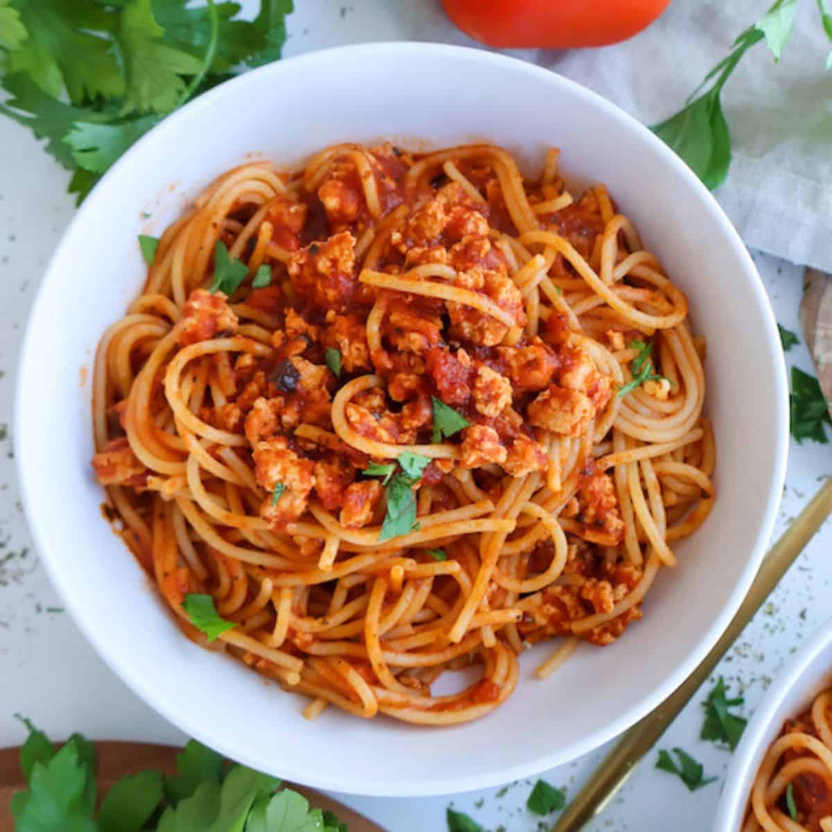 Ground Chicken Spaghetti Golden Grace Kitchen