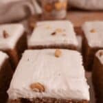Pumpkin Carrot Cake with white frosting