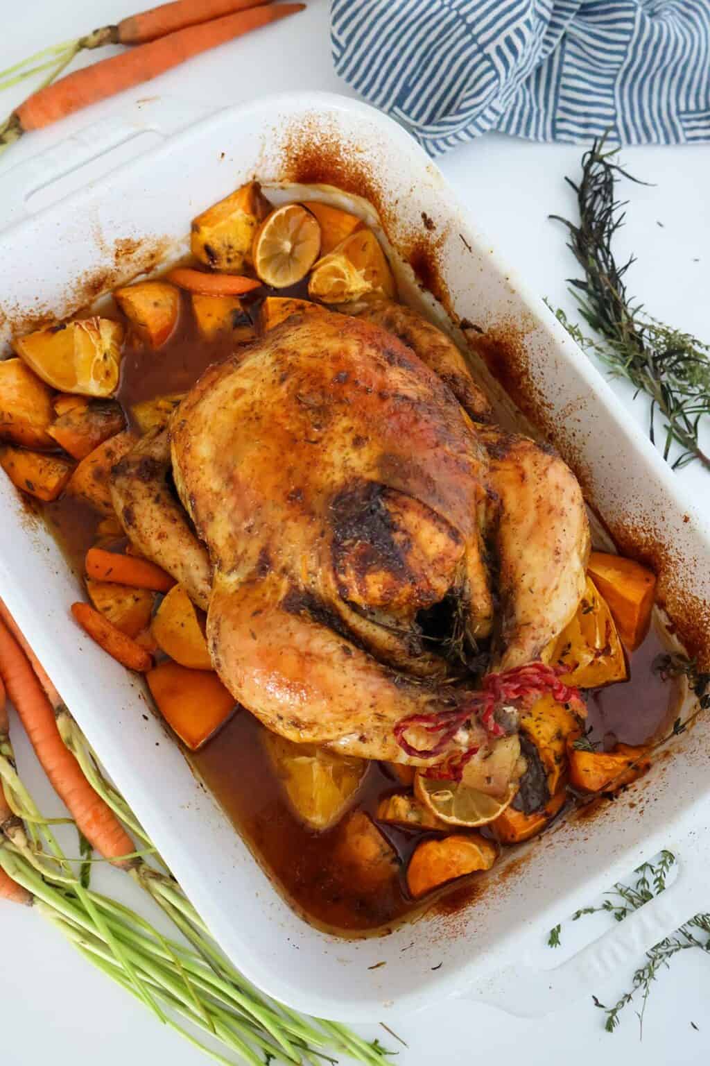 Oven-Baked Whole Chicken with Veggies - Golden Grace Kitchen