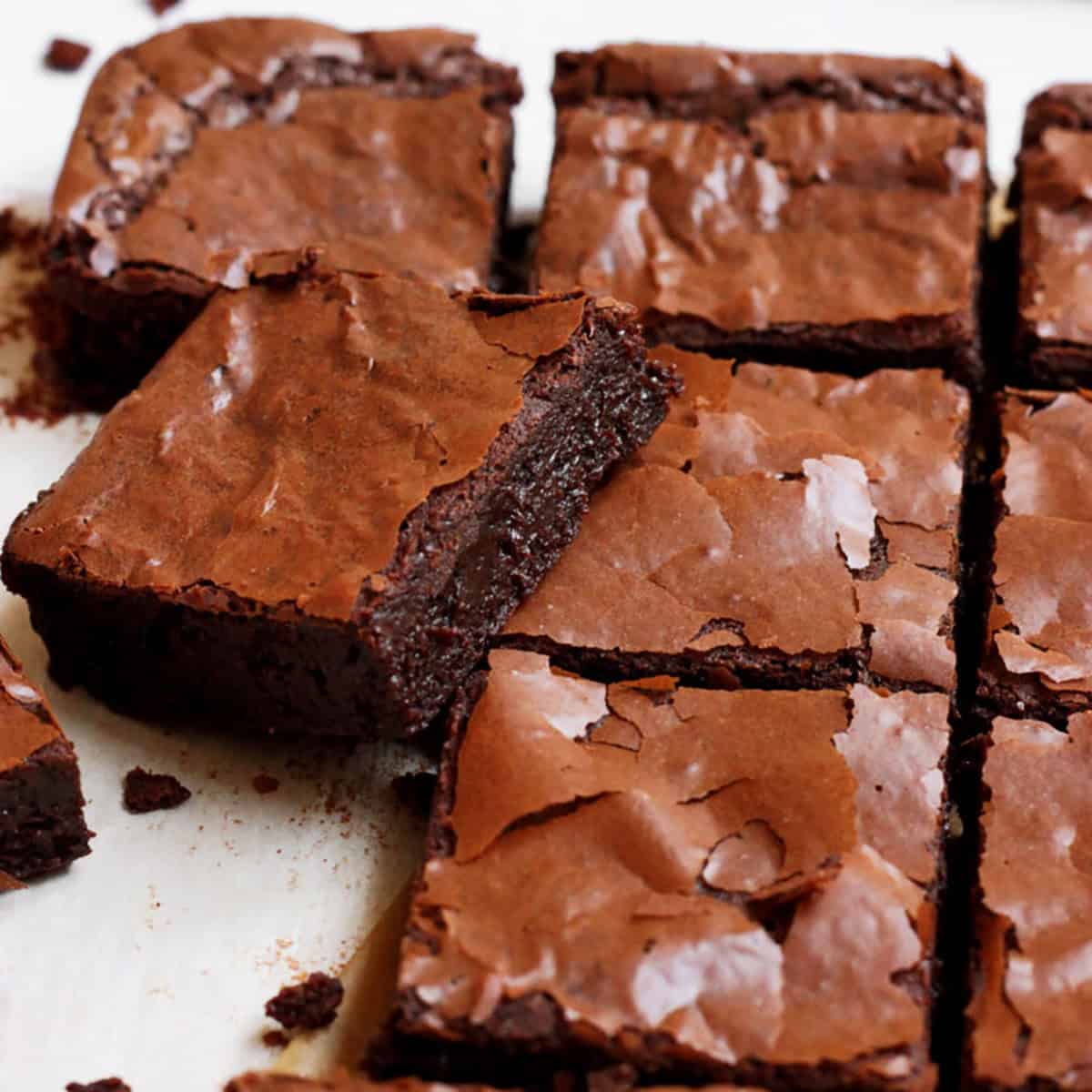 Five fudgy gluten-free brownies.